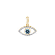 Lab Grown Diamond Evil Eye Pendant Necklace | 0.299 CT | 29 Round Cut Stones | Solid Gold